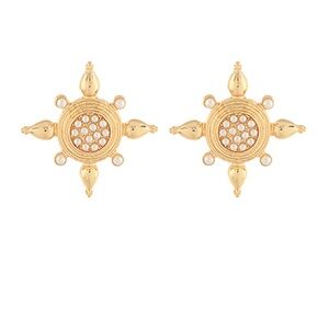 Pave Byzantine Cross Earrings